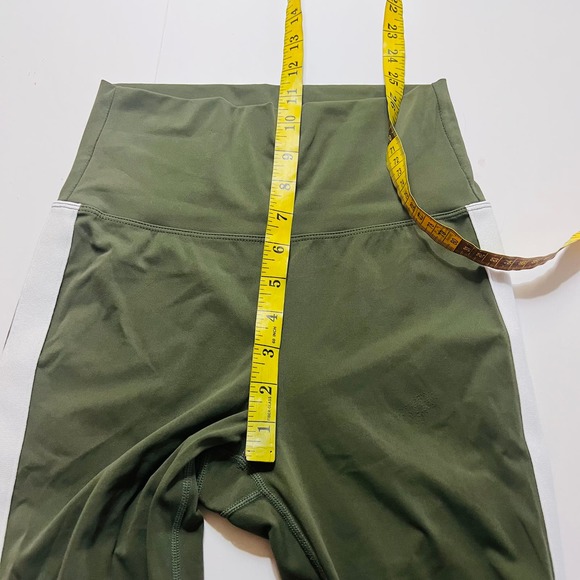 Zyia Active Side Striped High Rise Leggings Size 2 Green Cream - Picture 8 of 10